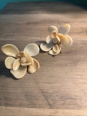 A New Day Cream Floral Statement Earrings